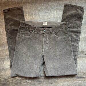 Faherty Brand Corduroy Pants Mens 31 Gray 5 Pocket Straight Leg Casual Chino